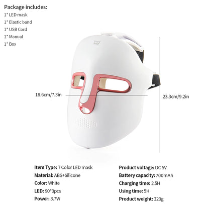 Masque LED Visage 7 Couleurs